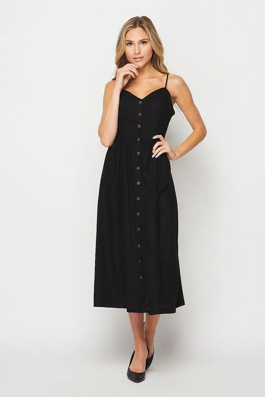 Black Button Up Sun Dress