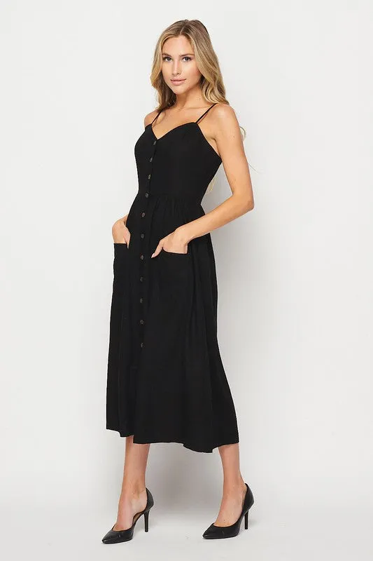 Black Button Up Sun Dress