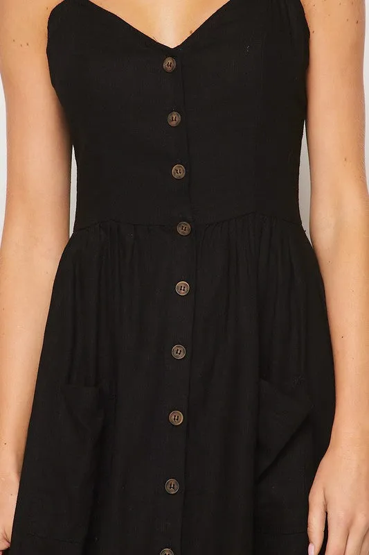 Black Button Up Sun Dress
