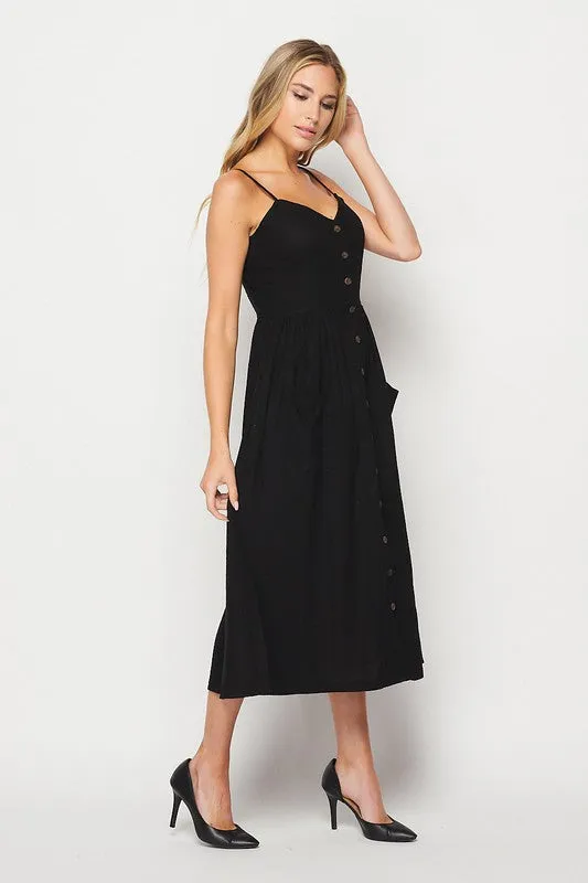 Black Button Up Sun Dress