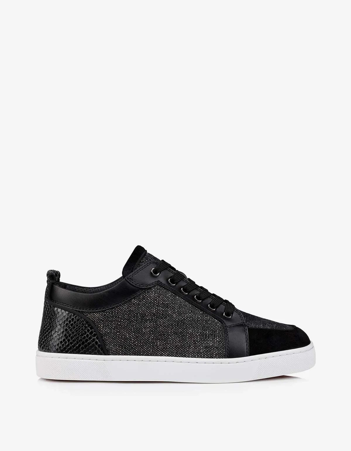 Christian Louboutin Rantulow Black Linen Trainers -