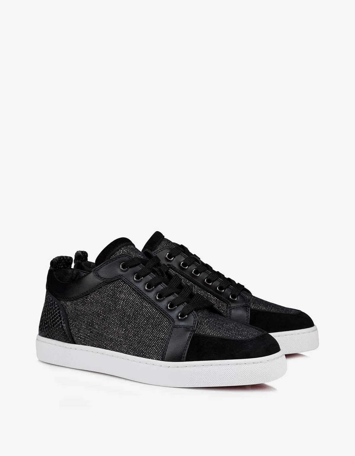 Christian Louboutin Rantulow Black Linen Trainers -