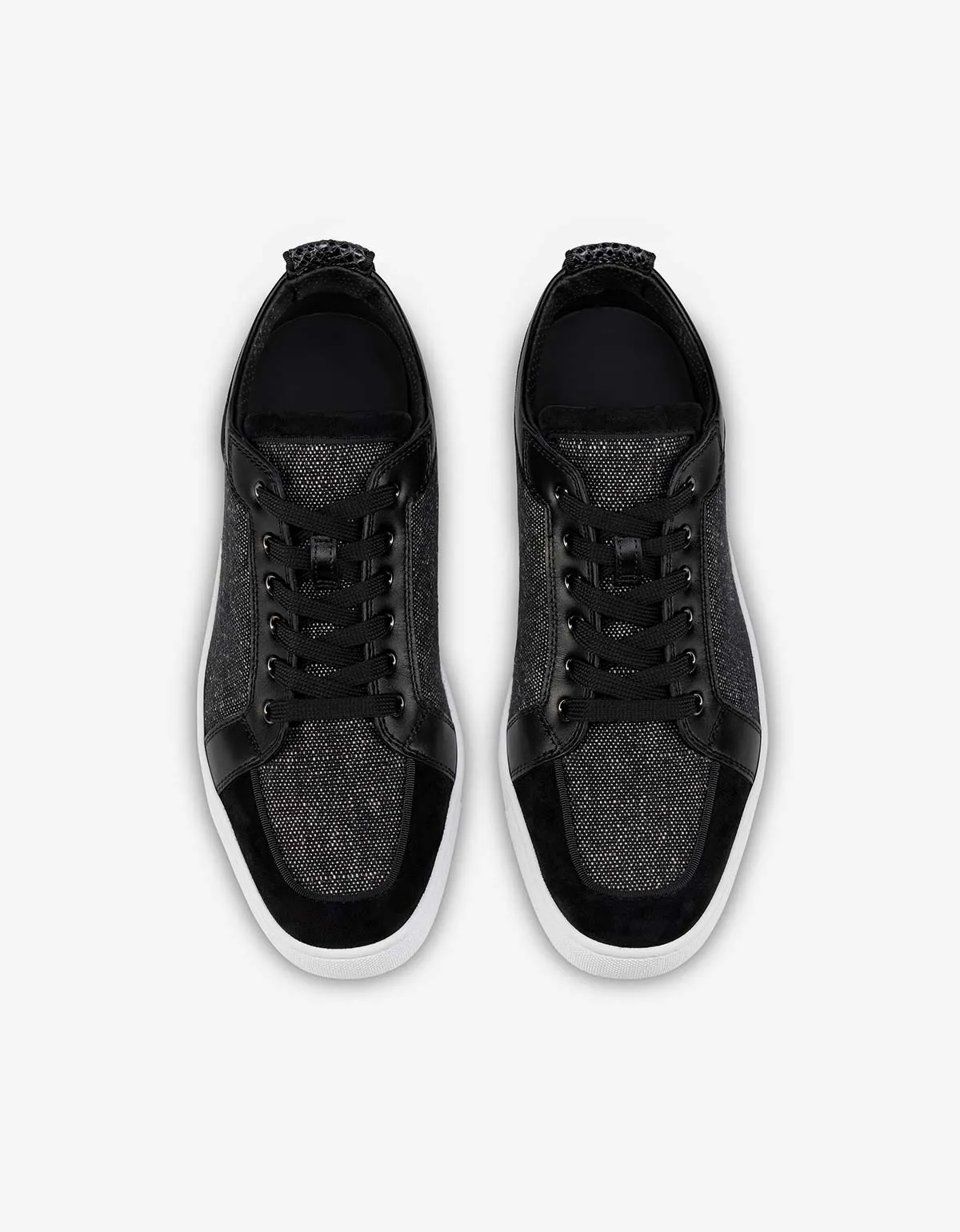 Christian Louboutin Rantulow Black Linen Trainers -