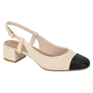 Creme Slingback Block Heels
