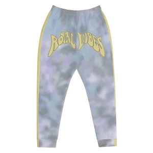 CRXWN | Royal Urban Resort | Trippy Drippy Bleach Acid Wash with Malibu Stripe Unisex Jogger Ash Blue Bleach Grunge Acid Dye