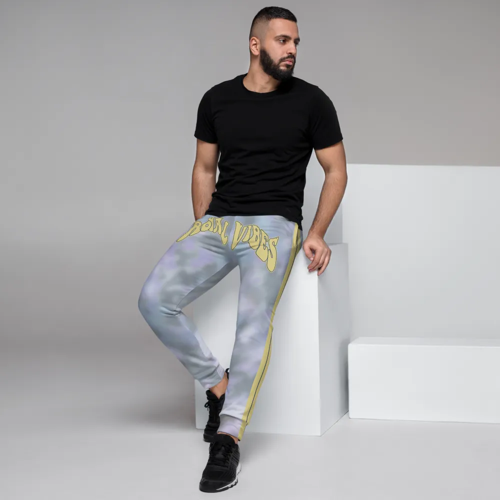 CRXWN | Royal Urban Resort | Trippy Drippy Bleach Acid Wash with Malibu Stripe Unisex Jogger Ash Blue Bleach Grunge Acid Dye
