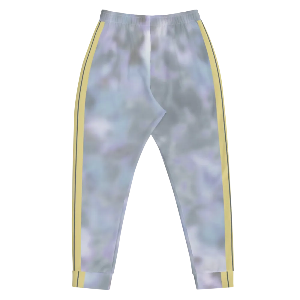 CRXWN | Royal Urban Resort | Trippy Drippy Bleach Acid Wash with Malibu Stripe Unisex Jogger Ash Blue Bleach Grunge Acid Dye