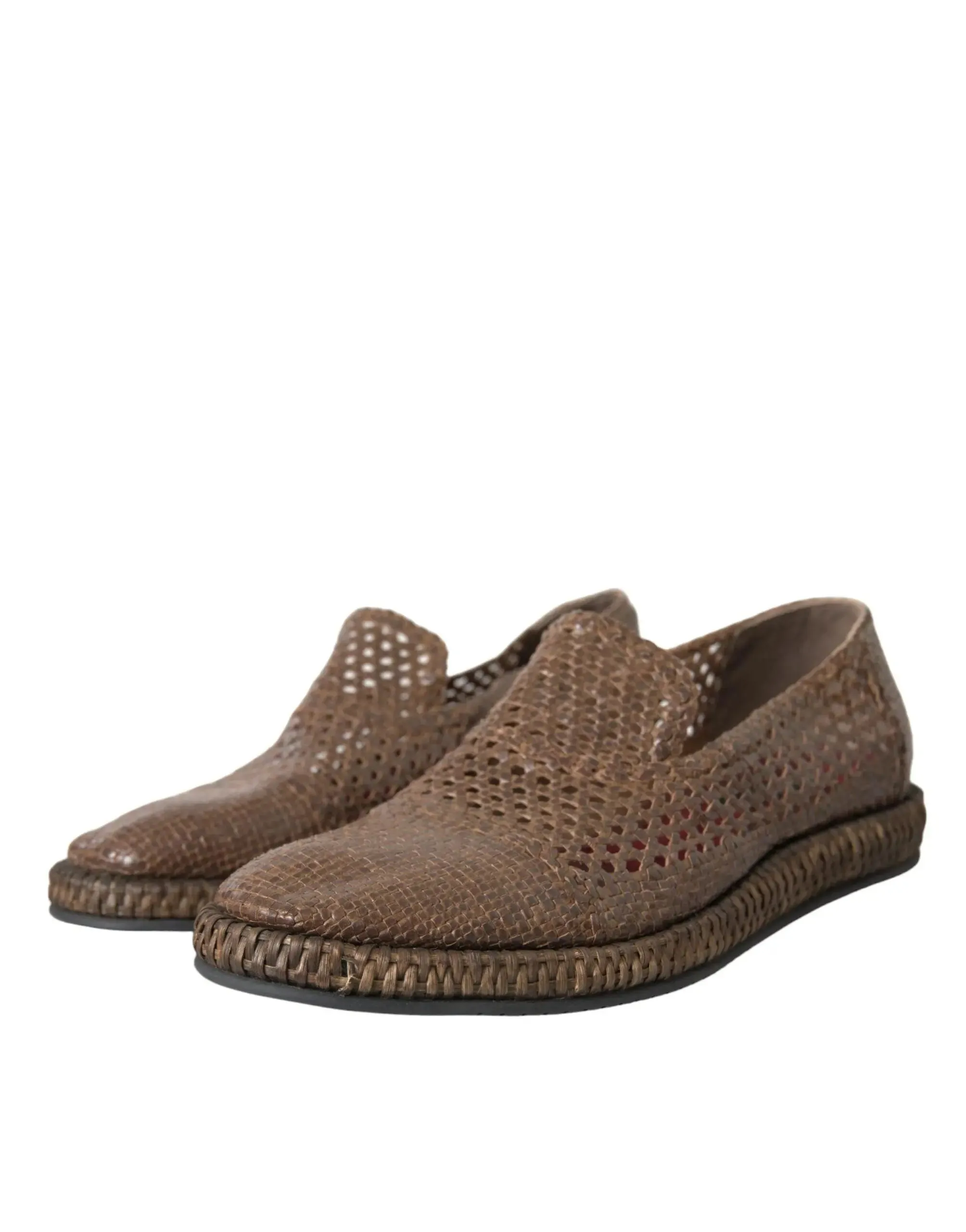Dolce & Gabbana Braided Calfskin Derby Loafers
