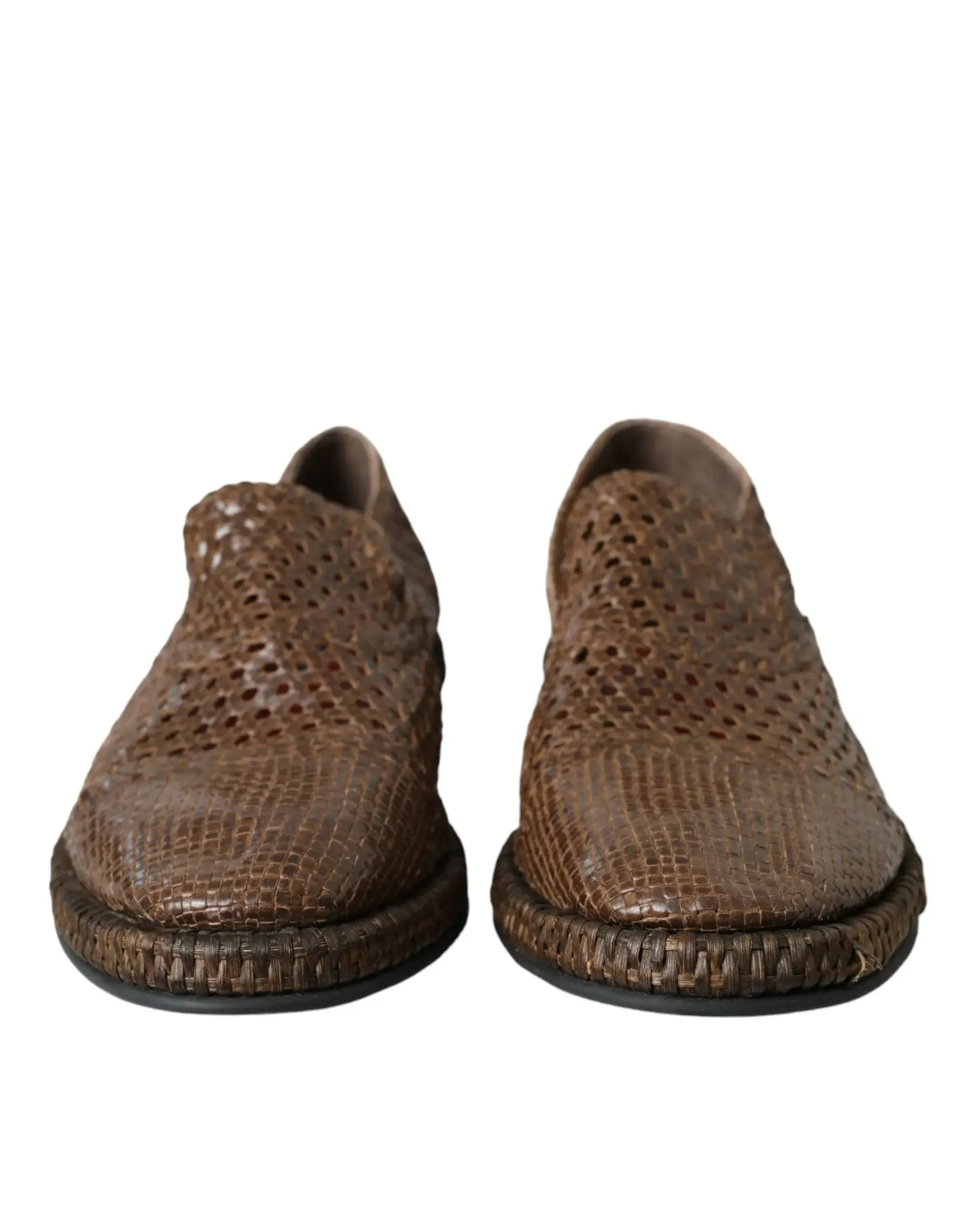 Dolce & Gabbana Braided Calfskin Derby Loafers
