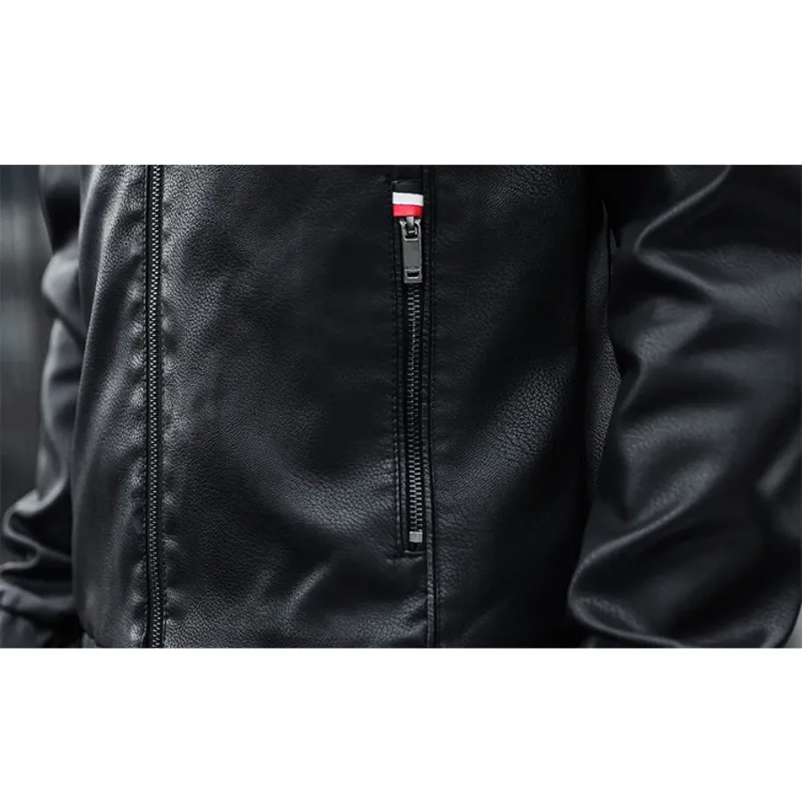 Dunlowe - Leren Jas Heren - Casual Ontwerp met Capuchon en Ritsluiting | Leren Jas Heren