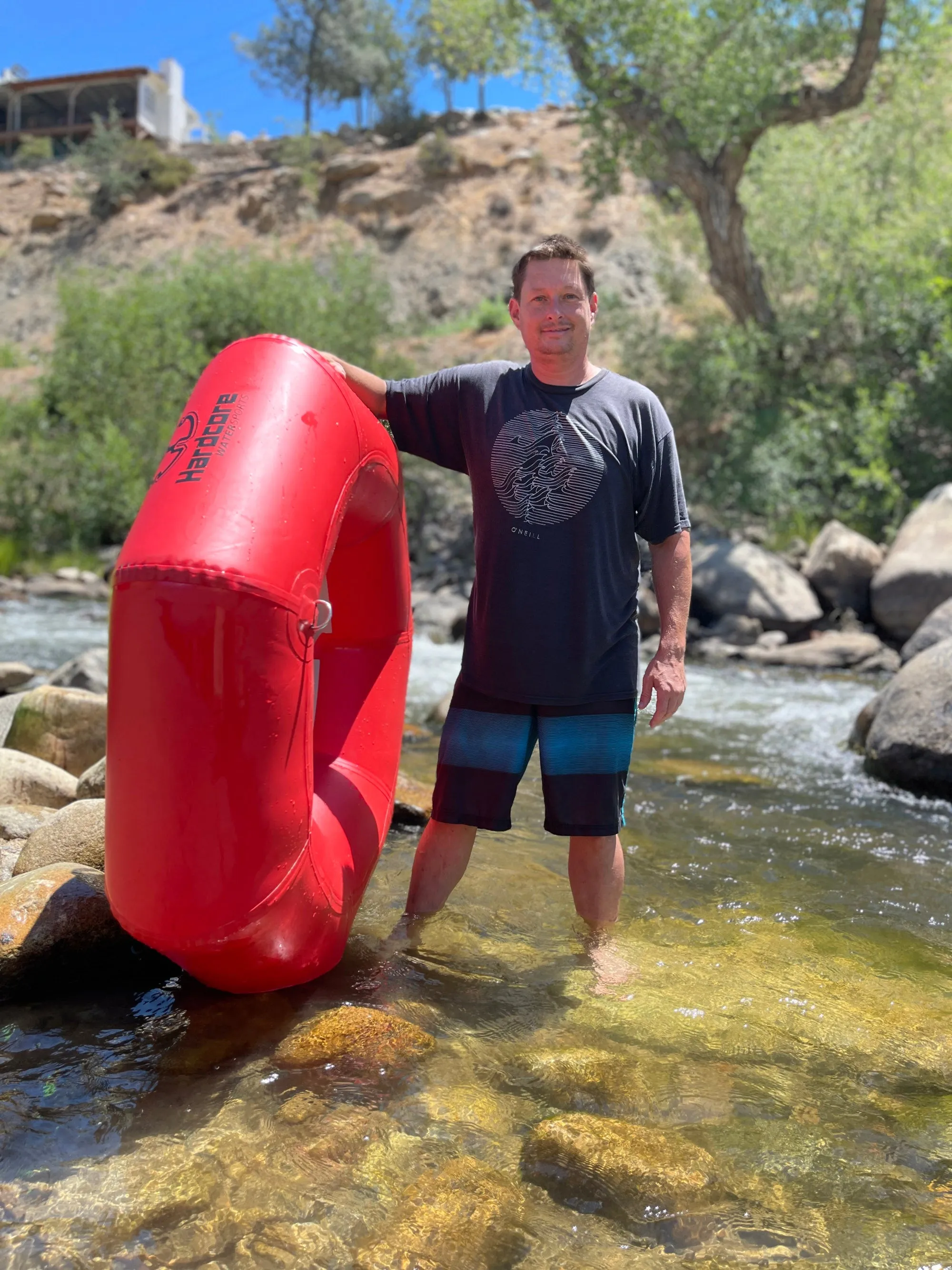 Hardcore River Tube with Durable Triple-Layer PVC, Ergonomic Seven-Sided Design, Intuitive Handles, and C7 Valve Inflation  Ideal for Tubing Adventures