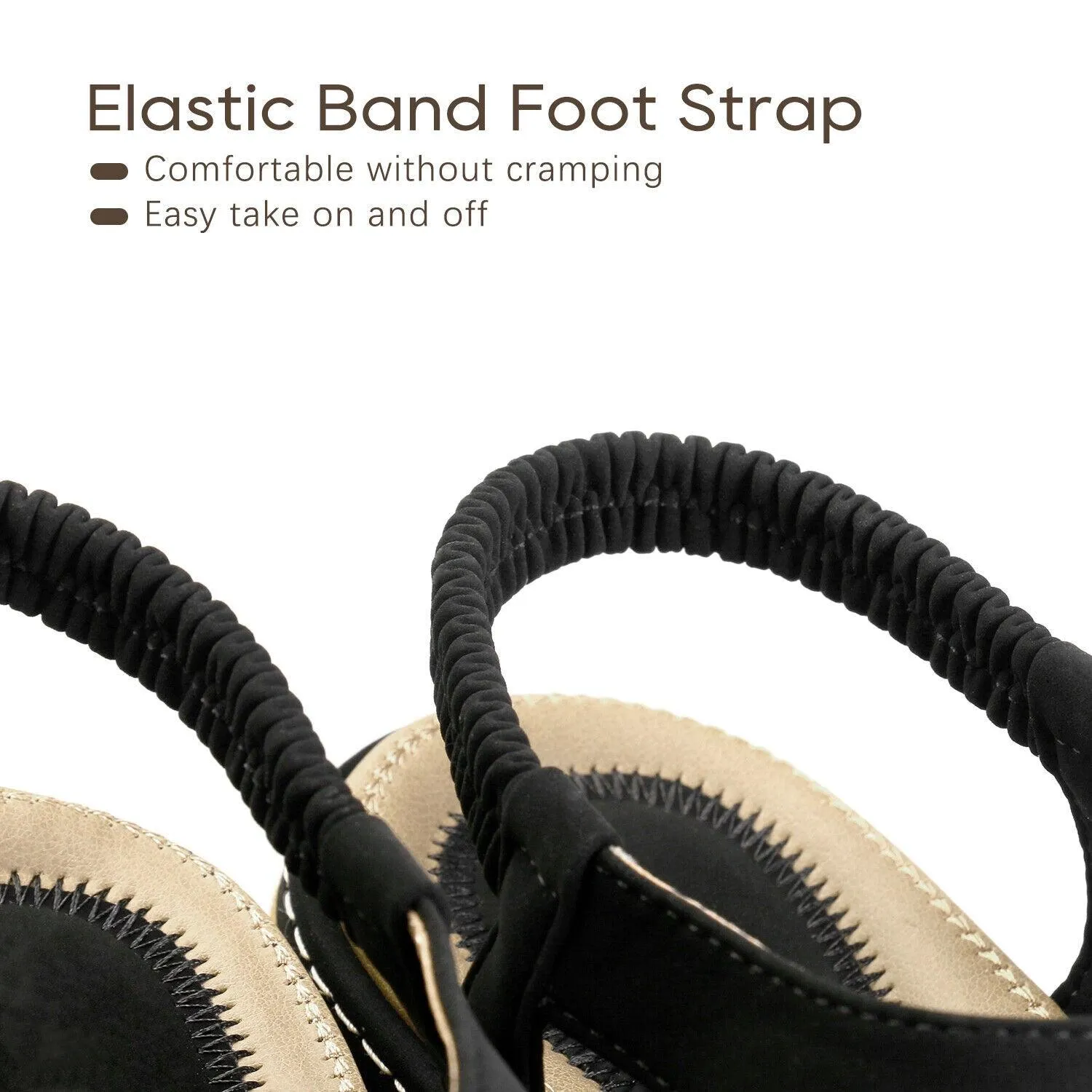 Low-Wedge Orthopedic Elastic Band Strap Flip Flops Sandal