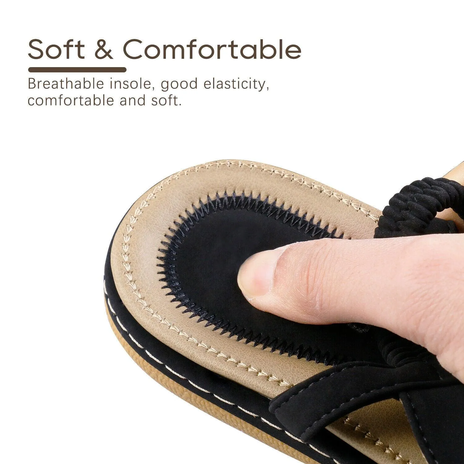 Low-Wedge Orthopedic Elastic Band Strap Flip Flops Sandal