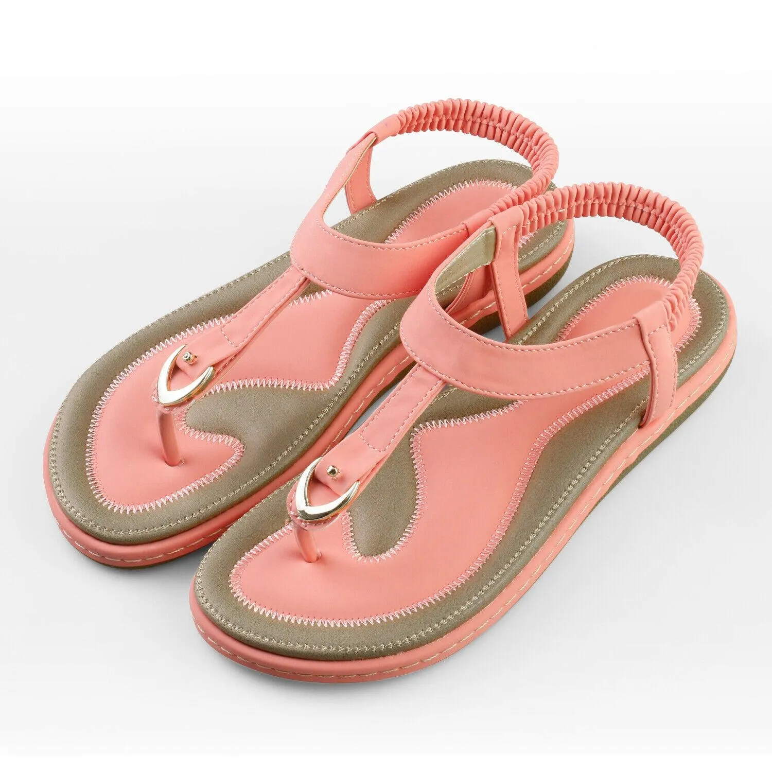 Low-Wedge Orthopedic Elastic Band Strap Flip Flops Sandal