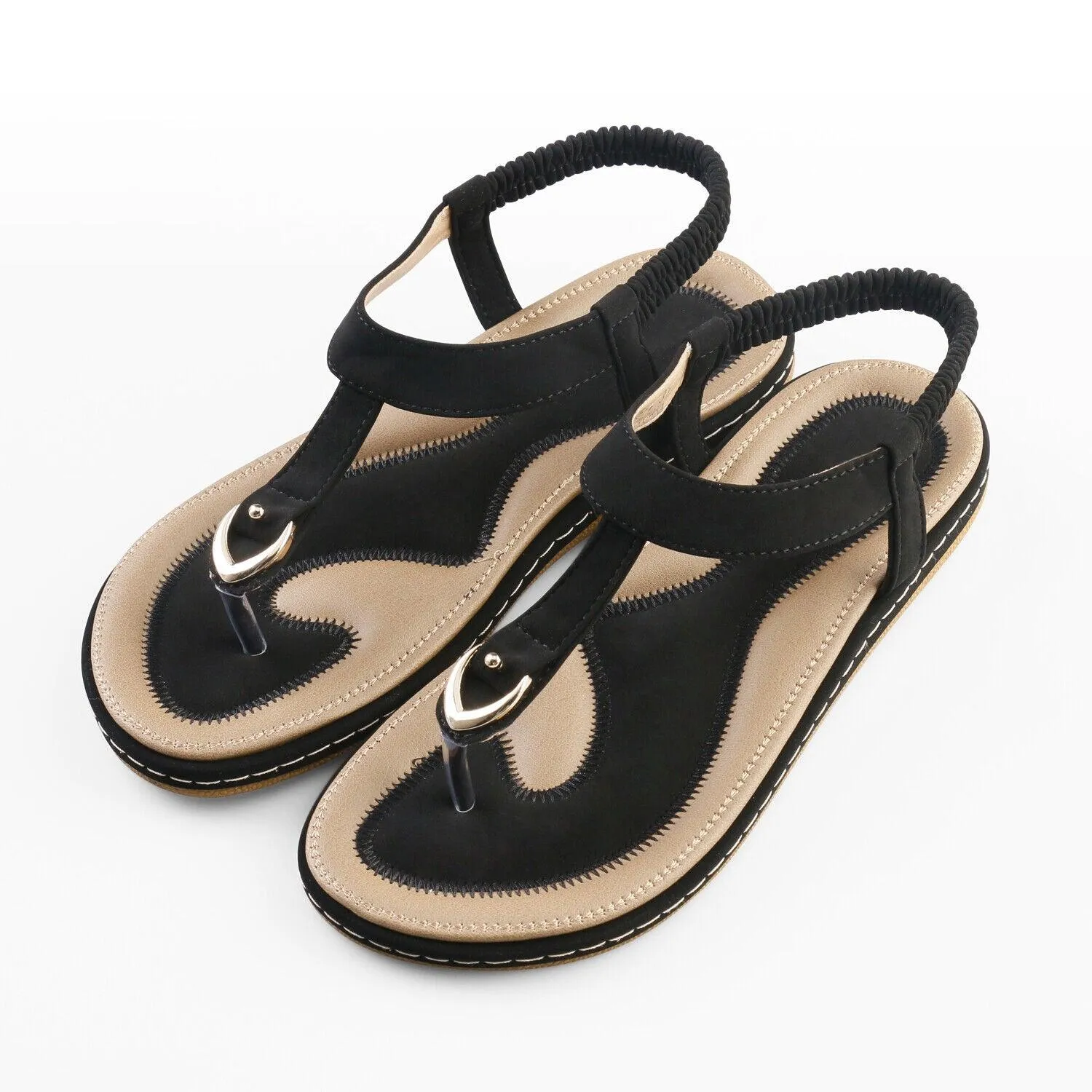 Low-Wedge Orthopedic Elastic Band Strap Flip Flops Sandal