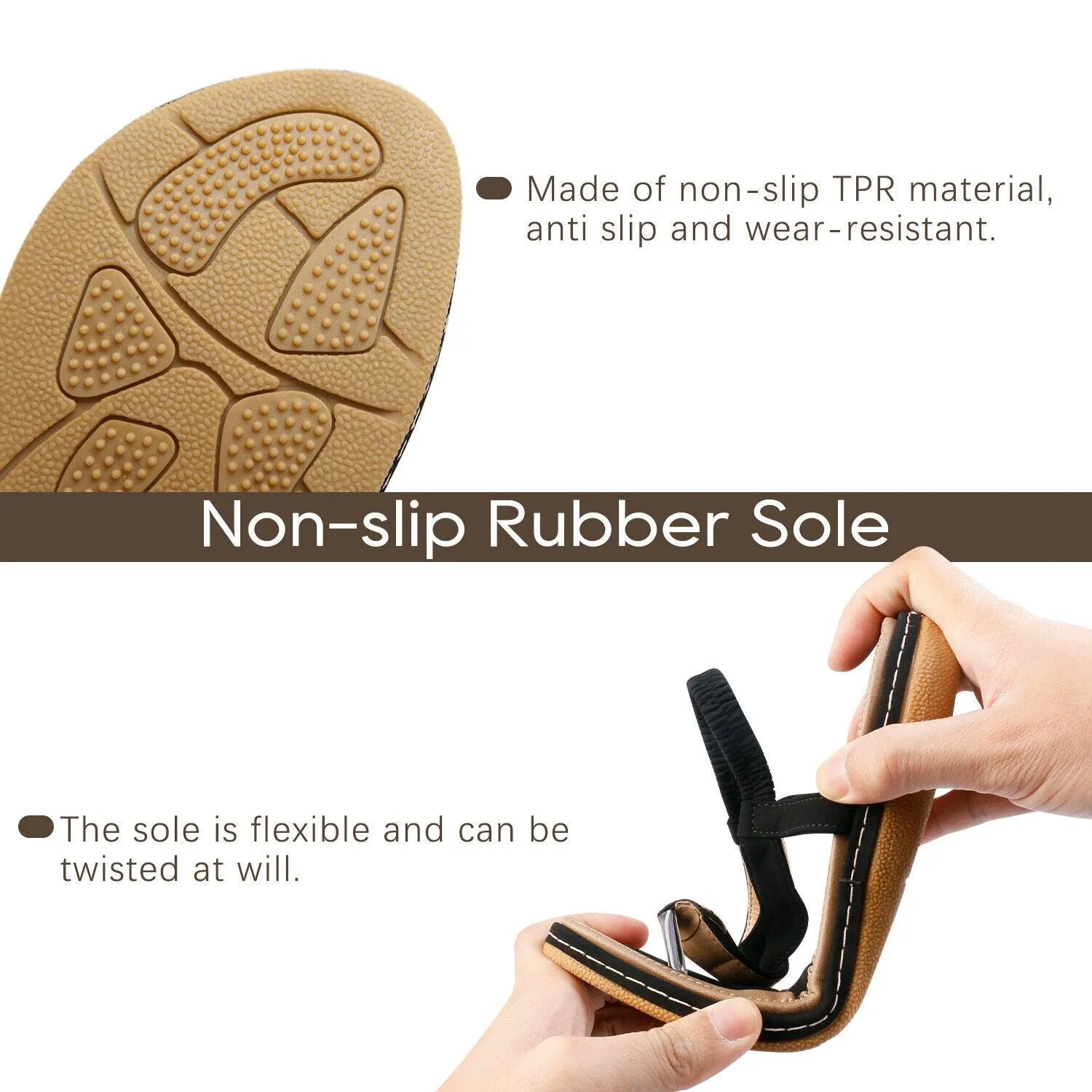 Low-Wedge Orthopedic Elastic Band Strap Flip Flops Sandal