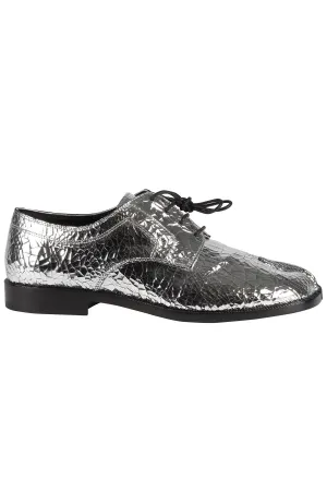 MAISON MARGIELA SILVER TABI LEATHER LOAFERS EU 39.5 UK 6.5 US 9.5