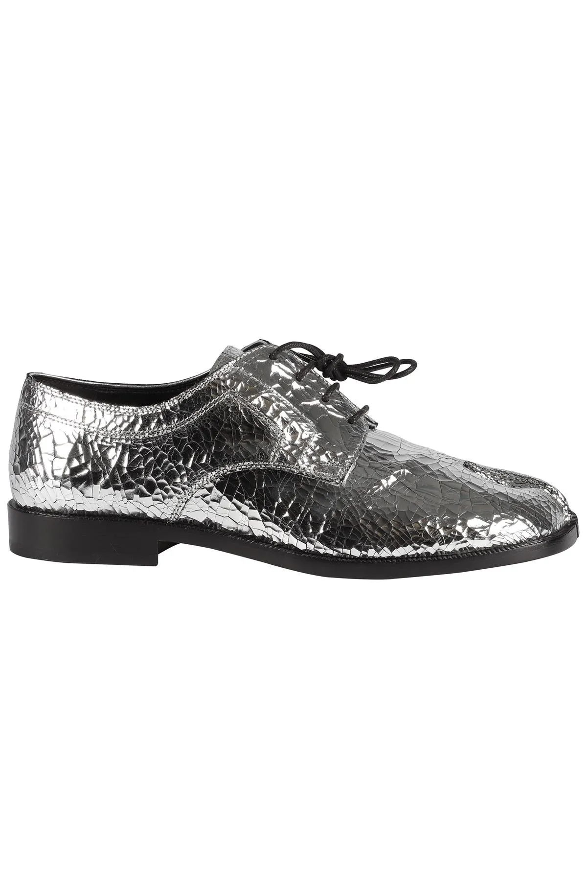 MAISON MARGIELA SILVER TABI LEATHER LOAFERS EU 39.5 UK 6.5 US 9.5