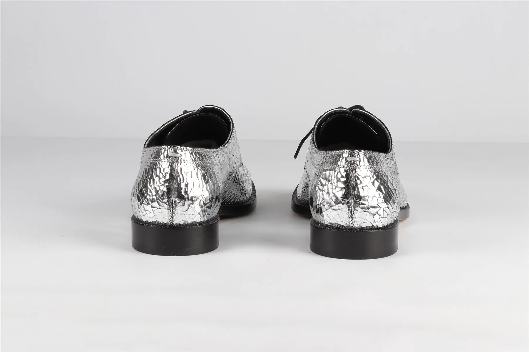 MAISON MARGIELA SILVER TABI LEATHER LOAFERS EU 39.5 UK 6.5 US 9.5