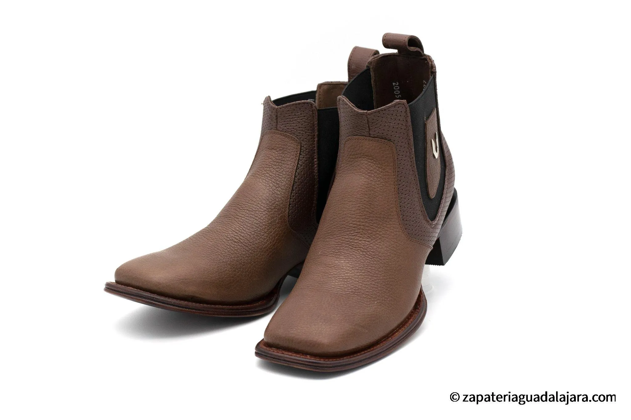 MEN WIDE SQUARE TOE GRISLY BROWN LEATHER BOOT -782B2707