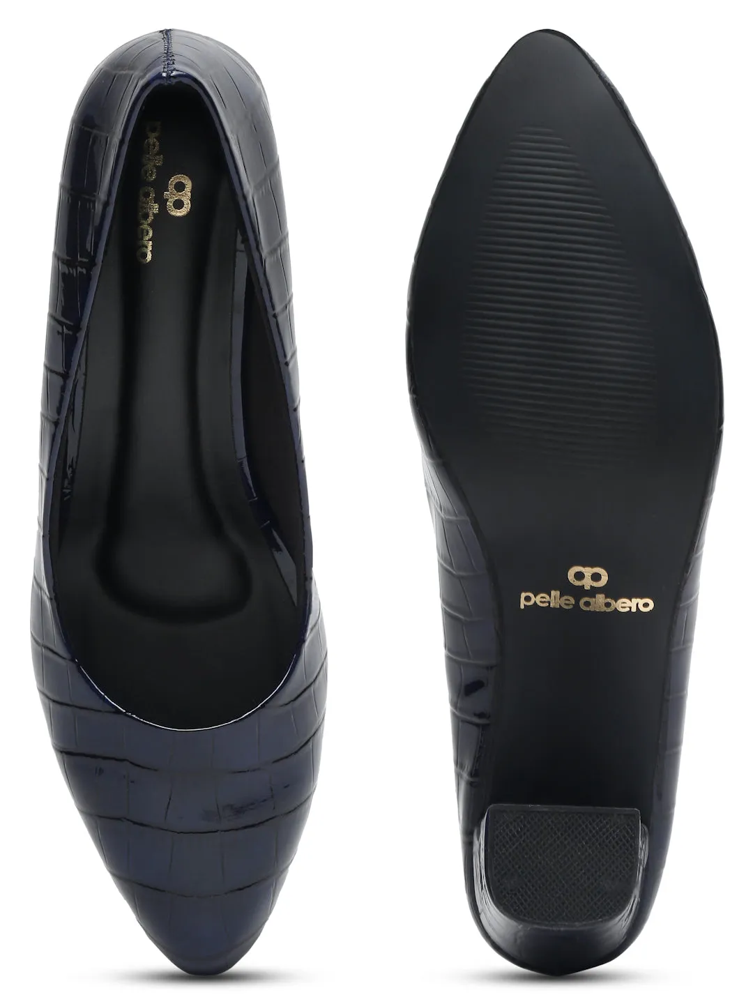 Pelle Albero Women Blue Slip-On Block Heels