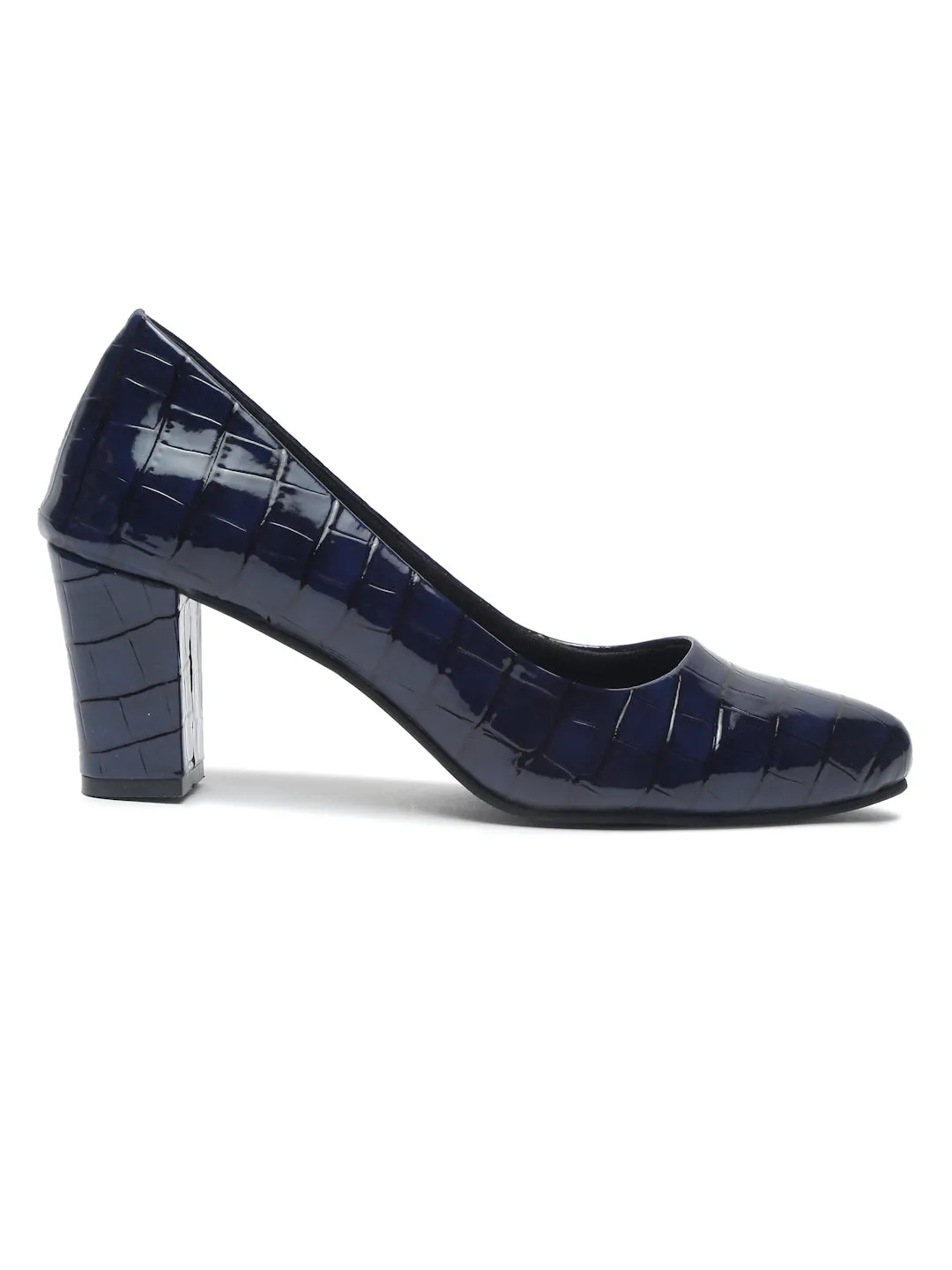 Pelle Albero Women Blue Slip-On Block Heels