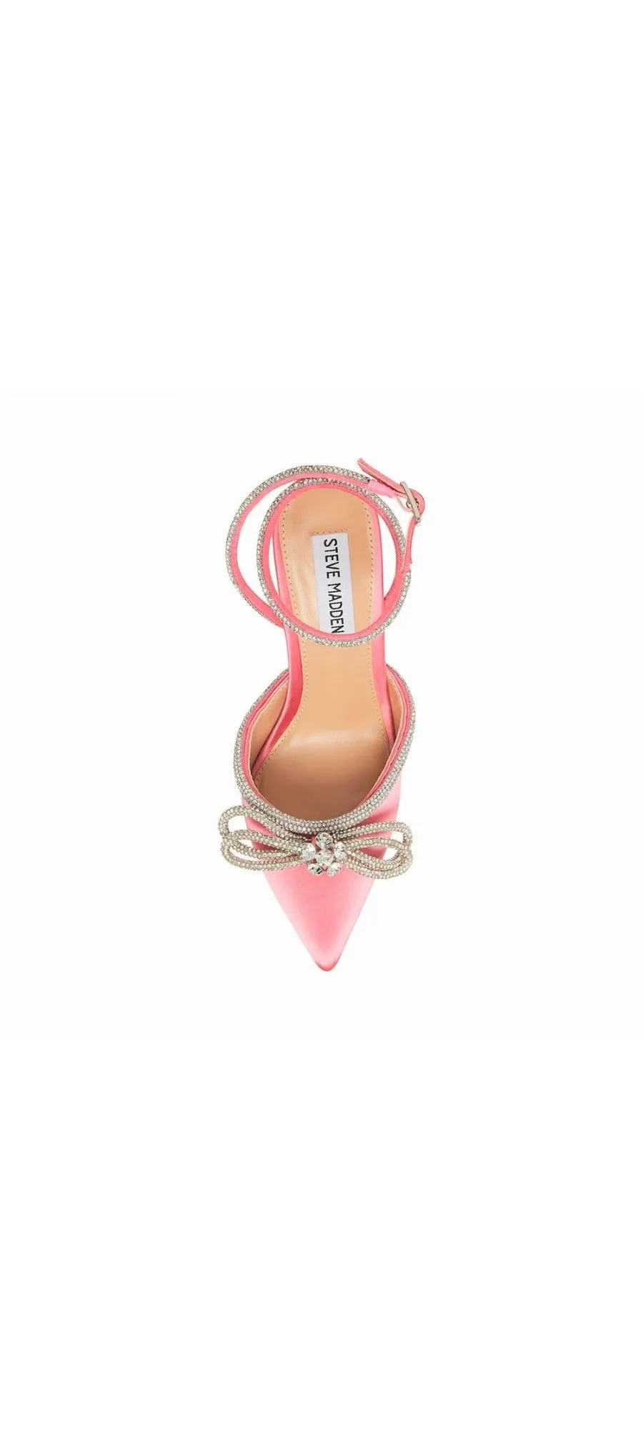 Steve Madden Viable Pink Rhinestones Strap Pointed Toe Stiletto Heeled Pumps