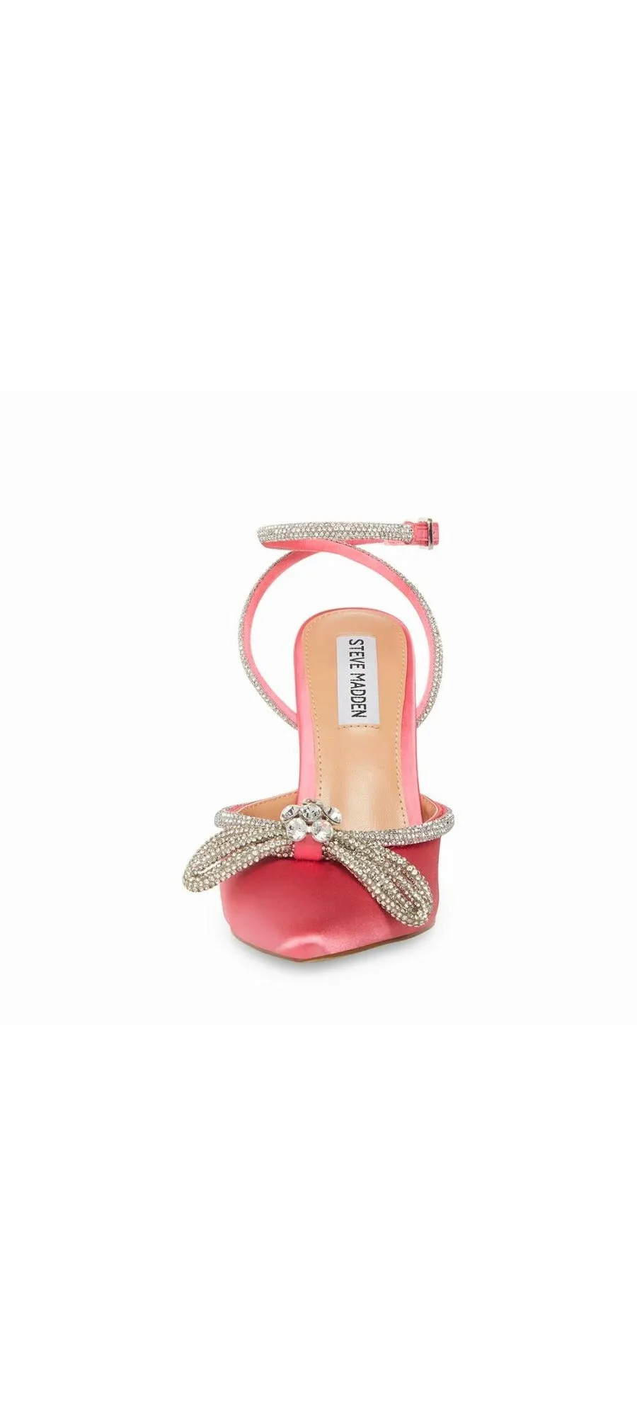 Steve Madden Viable Pink Rhinestones Strap Pointed Toe Stiletto Heeled Pumps