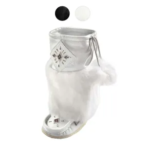 Women's 13" White Leather Mukluks On Sale