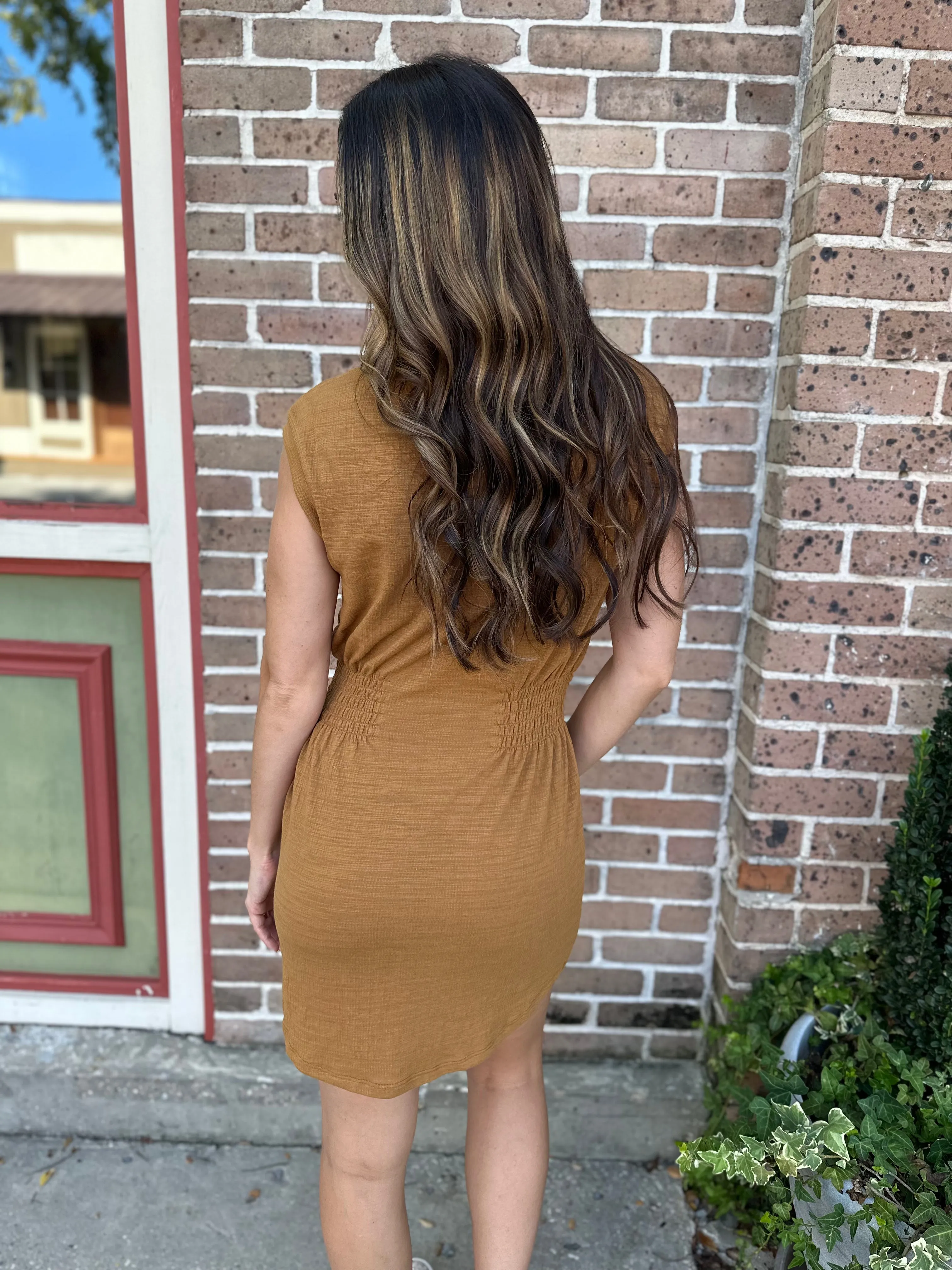 Z Supply Rowan Textured Dress- Caramel